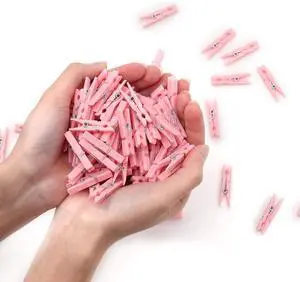100PCS Baby Shower Games Clothespins Girl Plastic Clothes Pin Pink 1.37inch | Clothes Pin with Waterproof Bag Mini Pin Bulk for Don't Say Baby Party Decorations, DIY Crafts 100PCS Baby Shower Games Clothespins Girl Plastic Clothes Pin Pink 1.37inch | Clothes Pin with Waterproof Bag Mini Pin Bulk for Don't Say Baby Party Decorations, DIY Crafts