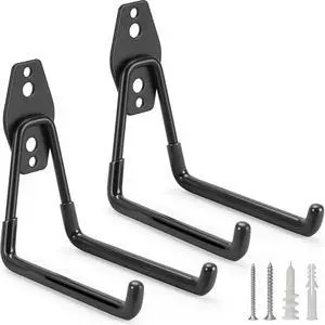 2 Pack Garage Hooks Heavy Duty Storage Organizer Wall Mount Power and Garden Tool Hangers, for Hanging Ladders, Ropes, Hose, Bulk Items 2 Pack Garage Hooks Heavy Duty Storage Organizer Wall Mount Power and Garden Tool Hangers, for Hanging Ladders, Ropes, Hose, Bulk Items