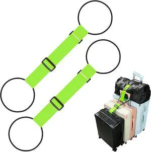 Adjustable Luggage Connector Straps for Suitcases, Add a Bag Elastic Belt | Securely Attach Bags, Backpacks and Accessories to Suitcases, 6mm Thick Elastic Cord, Adjustable Length 11-17", 2 Pack Adjustable Luggage Connector Straps for Suitcases, Add a Bag Elastic Belt | Securely Attach Bags, Backpacks and Accessories to Suitcases, 6mm Thick Elastic Cord, Adjustable Length 11-17", 2 Pack
