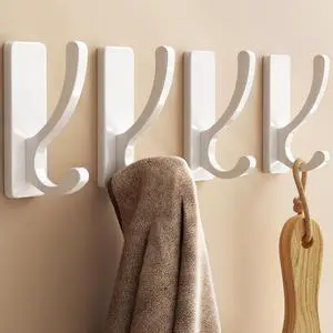 pickpiff Adhesive Wall Hooks for Coat/Towel, Hold 13LB, White 4 Pack | Hooks for Wall No Damage,Towel Hanger for Bathroom,Heavy Duty Stick On Hook for Closet,Door,for Purse,Bag,Clothes, Backpack pickpiff Adhesive Wall Hooks for Coat/Towel, Hold 13LB, White 4 Pack | Hooks for Wall No Damage,Towel Hanger for Bathroom,Heavy Duty Stick On Hook for Closet,Door,for Purse,Bag,Clothes, Backpack