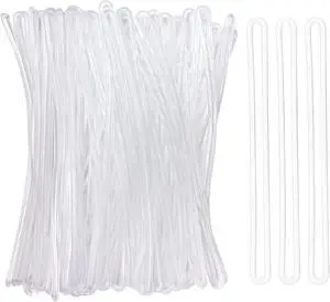 100 Pack Clear Plastic Luggage Straps, Worm Loops for Luggage Tags, Plastic Name Tag Loop for Identification Cards ID, 6 inch 100 Pack Clear Plastic Luggage Straps, Worm Loops for Luggage Tags, Plastic Name Tag Loop for Identification Cards ID, 6 inch