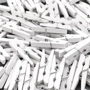 CleverDelights 1.1 Inch White Mini Wood Clothespins - Photos Pictures Arts and Crafts - 1 1/8" (3cm) Length (50) CleverDelights 1.1 Inch White Mini Wood Clothespins - Photos Pictures Arts and Crafts - 1 1/8" (3cm) Length (50)