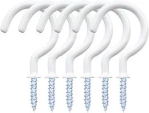 yuntop 12 Pack Vinyl Coated Ceiling Hooks,Screw-in Mug Hooks | Multi-Function Wall Hooks Kitchen Hooks Cup Hooks for Indoors Outdoors (White, 1-1/4 Inch) yuntop 12 Pack Vinyl Coated Ceiling Hooks,Screw-in Mug Hooks | Multi-Function Wall Hooks Kitchen Hooks Cup Hooks for Indoors Outdoors (White, 1-1/4 Inch)