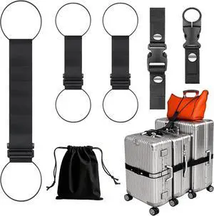 5Pcs Luggage Straps for Suitcases, Connector Strap for Multiple Suitcases | Multi-Use Adjustable Elastic Bungee Belt, Add-a-Bag Strap for Carry-On Bags & Backpacks, Travel Essentials, Black 5Pcs Luggage Straps for Suitcases, Connector Strap for Multiple Suitcases | Multi-Use Adjustable Elastic Bungee Belt, Add-a-Bag Strap for Carry-On Bags & Backpacks, Travel Essentials, Black