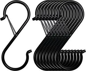 9 Pcs S Hooks for Hanging, 3.5 inch Heavy Duty S Hook of Metal for Clothes Rails, Closet Hooks with 0.5-inch Safety Buckle, S Hook for Hanging Plants, Kitchen Utensil, Pots, Pans, Bags 9 Pcs S Hooks for Hanging, 3.5 inch Heavy Duty S Hook of Metal for Clothes Rails, Closet Hooks with 0.5-inch Safety Buckle, S Hook for Hanging Plants, Kitchen Utensil, Pots, Pans, Bags