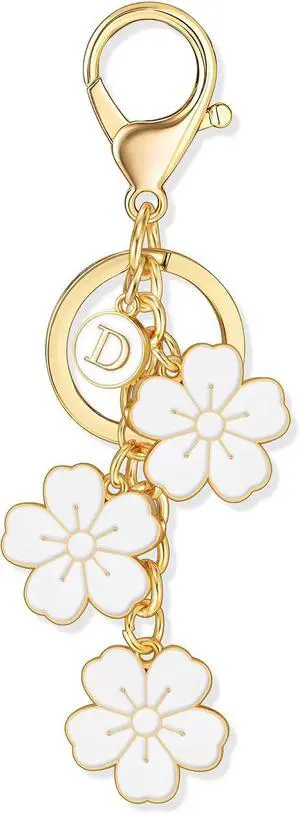 XGALBLA Initial Keychain Flower Charms for Key Cute Flower Letter Keyring, Bag Charms Enameled Keychain Handbags Backpacks XGALBLA Initial Keychain Flower Charms for Key Cute Flower Letter Keyring, Bag Charms Enameled Keychain Handbags Backpacks