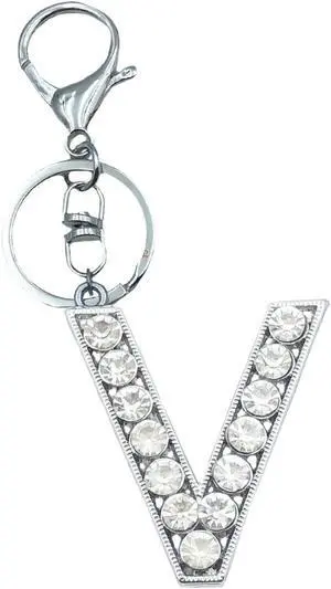 Unpafcxddyig Fashion A-Z Initials Letter Keychain Shiny Crystal Keyring DIY Key Ring Silver for Women Handbags backpack Unpafcxddyig Fashion A-Z Initials Letter Keychain Shiny Crystal Keyring DIY Key Ring Silver for Women Handbags backpack