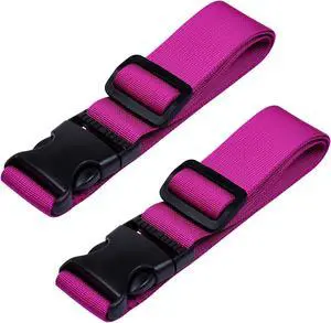 Wisdompro 2 Pcs Add a Bag Luggage Strap, 31" Luggage Connector Strap Purple | Heavy Duty Adjustable Connect Suitcase Belt Travel Attachment Travel Accessories for Connecting Your Luggage Together Wisdompro 2 Pcs Add a Bag Luggage Strap, 31" Luggage Connector Strap Purple | Heavy Duty Adjustable Connect Suitcase Belt Travel Attachment Travel Accessories for Connecting Your Luggage Together