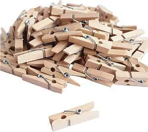 100 Pcs Wood Clothes Pins, 1 Inch(2.5cm) Small Wooden Clips for Papar Clips, Card Photo Pins and Clothes Pins (Wood) 100 Pcs Wood Clothes Pins, 1 Inch(2.5cm) Small Wooden Clips for Papar Clips, Card Photo Pins and Clothes Pins (Wood)