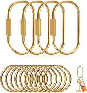 Muitcdo Brass Key Rings Bulk, Gold Key Chain Organizer Holder for Men Women with Secure Screw Locking, Cute Purse Bag Charms for Handbags, Small Carabiner Clip for Dog Leash Pet Tags (4 Pack) Muitcdo Brass Key Rings Bulk, Gold Key Chain Organizer Holder for Men Women with Secure Screw Locking, Cute Purse Bag Charms for Handbags, Small Carabiner Clip for Dog Leash Pet Tags (4 Pack)