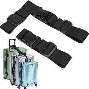 2 Pack Luggage Straps for Suitcases, Luggage Straps to Connect Two Suitcases, Adjustable T-Type and Normal Suitcase Straps for Connect 3 Luggage Together (Black) 2 Pack Luggage Straps for Suitcases, Luggage Straps to Connect Two Suitcases, Adjustable T-Type and Normal Suitcase Straps for Connect 3 Luggage Together (Black)
