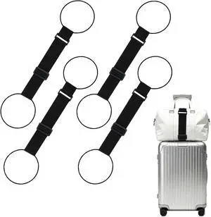 Luggage Connector Straps, Adjustable Elastic Durable Straps for Connecting Luggage Bags to Suitcases, Hands-Free Travel Essential (4PCS Black) Luggage Connector Straps, Adjustable Elastic Durable Straps for Connecting Luggage Bags to Suitcases, Hands-Free Travel Essential (4PCS Black)