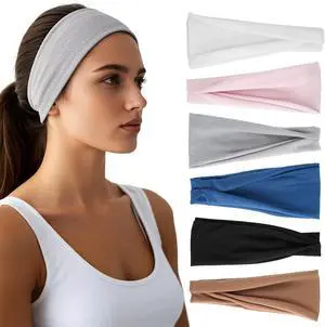 Headbands for Women - 6 Pack Wide Elastic Hair Bands | Stretchy Sweatbands Hair Bands | Soft Sports Thin Head Bands | Non-Slip Accessories Bands for Fashion, Washing Face, Workouts, Yoga, Daily Use Headbands for Women - 6 Pack Wide Elastic Hair Bands | Stretchy Sweatbands Hair Bands | Soft Sports Thin Head Bands | Non-Slip Accessories Bands for Fashion, Washing Face, Workouts, Yoga, Daily Use