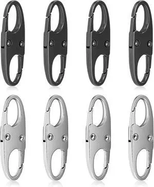 8 Pcs Anti-Theft Small Carabiner Clip, Double Opening Zipper Pull Replacement, Elegant Zinc Alloy Zipper Clips for Backpacks, Luggage, Duffel Bags, Travel Essentials - 4 Silver & 4 Gunmetal 8 Pcs Anti-Theft Small Carabiner Clip, Double Opening Zipper Pull Replacement, Elegant Zinc Alloy Zipper Clips for Backpacks, Luggage, Duffel Bags, Travel Essentials - 4 Silver & 4 Gunmetal