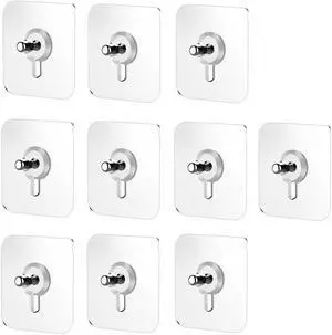 10 Pcs No Drill Wall Hooks | Heavy Duty Adhesive Hangers for Kitchen, Bathroom and Home | Damage-Free Picture Hanging Hardware with Removable Non-Marking Tape 10 Pcs No Drill Wall Hooks | Heavy Duty Adhesive Hangers for Kitchen, Bathroom and Home | Damage-Free Picture Hanging Hardware with Removable Non-Marking Tape