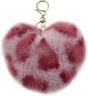 Unpafcxddyig Pom Poms Keychains Fluffy Heart Shape Pompoms Keyring Faux Rabbit Fur Key Chain for Car Bag Charm Unpafcxddyig Pom Poms Keychains Fluffy Heart Shape Pompoms Keyring Faux Rabbit Fur Key Chain for Car Bag Charm