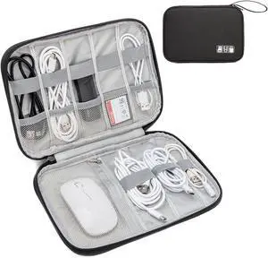 Electronic Organizer Case for Chargers, Cables & Tech Accessories | Organize chargers, cables, power banks and gadgets with elastic loops and mesh pockets in a slim travel-friendly design Electronic Organizer Case for Chargers, Cables & Tech Accessories | Organize chargers, cables, power banks and gadgets with elastic loops and mesh pockets in a slim travel-friendly design
