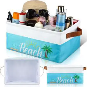 Beach Pool Storage Basket with Handles Summer Poolside Box Above Ground Pool Bin Waterproof Lining for Swimming Camping Indoor Outdoor Sunblock Accessories 14x10x6.3 in Beach Pool Storage Basket with Handles Summer Poolside Box Above Ground Pool Bin Waterproof Lining for Swimming Camping Indoor Outdoor Sunblock Accessories 14x10x6.3 in