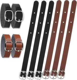 10PCS PU Leather Luggage Tag Straps with Metal Buckle | Black Brown Leather Luggage Tag Loops with Metal Buckle, Adjustable Luggages Belt Strap for Name Tags, ID Cards and Bag Acc 10PCS PU Leather Luggage Tag Straps with Metal Buckle | Black Brown Leather Luggage Tag Loops with Metal Buckle, Adjustable Luggages Belt Strap for Name Tags, ID Cards and Bag Acc