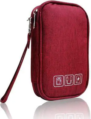 Electronic Organizer Bag Cable Organizer Travel Cord Organizer Case Pouch Portable Carrying Case for Charger Hard Drive Earphone USB SD Card (Red) Electronic Organizer Bag Cable Organizer Travel Cord Organizer Case Pouch Portable Carrying Case for Charger Hard Drive Earphone USB SD Card (Red)