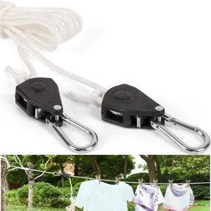 Retractable Travel Clothesline, Heavy Duty Clothes Line Rope with Adjustable Pulley and Carabiner Rope for Outdoor Camping Indoor Home Travel Clothes Drying 16.5FT Retractable Travel Clothesline, Heavy Duty Clothes Line Rope with Adjustable Pulley and Carabiner Rope for Outdoor Camping Indoor Home Travel Clothes Drying 16.5FT