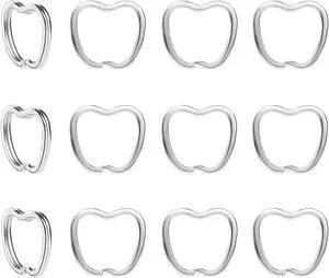 12pcs Creative Key Ring Keychain Apple Shape Silver Metal Flat Split Key Holder Chains Rings Crafts DIY for Home Car Tag Office Organization Lanyards Keys Attachment Gift 12pcs Creative Key Ring Keychain Apple Shape Silver Metal Flat Split Key Holder Chains Rings Crafts DIY for Home Car Tag Office Organization Lanyards Keys Attachment Gift