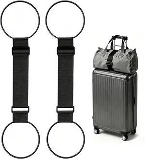 Luggage Straps for Suitcases, Extended Adjustable Luggage Connector Straps, Portable Luggage Attachment Strap, Elastic Loop, Handbag Backpack Fixing Belt for Suitcase Handle (2 Black) Luggage Straps for Suitcases, Extended Adjustable Luggage Connector Straps, Portable Luggage Attachment Strap, Elastic Loop, Handbag Backpack Fixing Belt for Suitcase Handle (2 Black)