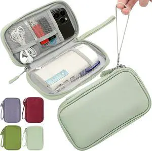 CAAORDKSO Small Cable Organizer Bag, Travel Cord Charger Organizer Case Waterproof Accessories Pouch, Electronic Carrying Case Bag for Cable, Cord, Charger, Phone, Power Bank, Earphone (Mint Green) CAAORDKSO Small Cable Organizer Bag, Travel Cord Charger Organizer Case Waterproof Accessories Pouch, Electronic Carrying Case Bag for Cable, Cord, Charger, Phone, Power Bank, Earphone (Mint Green)