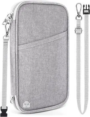 Passport Holder for Travel, RFID Blocking Wallet for Family, Grey | Large Capacity, Water-resistant, Flexible Carrying Style, Multiple Passport Wallet, Trip Essentials, Women & Men Passport Holder for Travel, RFID Blocking Wallet for Family, Grey | Large Capacity, Water-resistant, Flexible Carrying Style, Multiple Passport Wallet, Trip Essentials, Women & Men