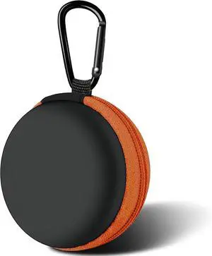 1 Pack Round Earbud Case Storage Bag with Carabiner, Orange | Travel kit, EVA earbud case, For Wired/Wireless Earphones, chargers, Tech pouch 1 Pack Round Earbud Case Storage Bag with Carabiner, Orange | Travel kit, EVA earbud case, For Wired/Wireless Earphones, chargers, Tech pouch