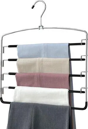 Pants Hangers 1 Pieces,5 Tier Closet Organizers and Storage Clothes Hanger,Hangers Space Saving with Swing Arm,Multiple Metal Hanger Clothes Organization for Pants Trousers Jeans Leggings Slacks Pants Hangers 1 Pieces,5 Tier Closet Organizers and Storage Clothes Hanger,Hangers Space Saving with Swing Arm,Multiple Metal Hanger Clothes Organization for Pants Trousers Jeans Leggings Slacks