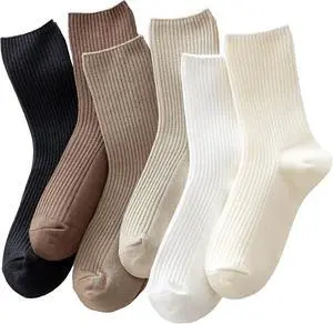 Womens Cute Crew Socks Casual Aesthetic Neutral Cotton Socks Granola Girls Womens Cute Crew Socks Casual Aesthetic Neutral Cotton Socks Granola Girls