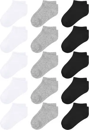 Cooraby 15 Pack Kids' Half Cushion Low Cut Athletic Ankle Socks Boys Girls Ankle Socks Cooraby 15 Pack Kids' Half Cushion Low Cut Athletic Ankle Socks Boys Girls Ankle Socks