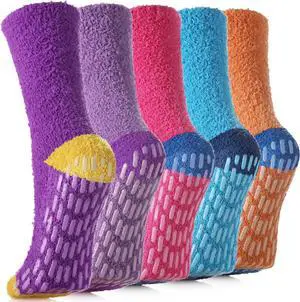 SDBING Non Slip Fuzzy Socks with Grips for Women - Hospital Slipper Socks SDBING Non Slip Fuzzy Socks with Grips for Women - Hospital Slipper Socks
