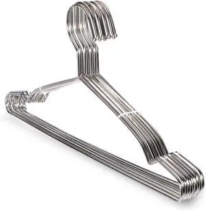 10 Pack Stainless Steel 15.75 Inches Clothes Hangers - Strong Heavy Duty, Ultra Thin Space Saving, Durable Slim Sleek Silver 10 Pack Stainless Steel 15.75 Inches Clothes Hangers - Strong Heavy Duty, Ultra Thin Space Saving, Durable Slim Sleek Silver