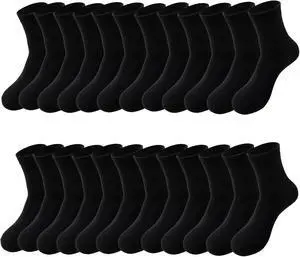 12 Pairs Crew Dress Socks for Men & Women,US Size 6-11 or 12-14 | Made with 65% cotton,15% polyester and 20% spandex Blend,Men's and women's dress socks for Everyday Wear and Travel Backup 12 Pairs Crew Dress Socks for Men & Women,US Size 6-11 or 12-14 | Made with 65% cotton,15% polyester and 20% spandex Blend,Men's and women's dress socks for Everyday Wear and Travel Backup