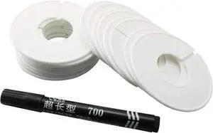 TAODAN 20PCS White Clothing Rack Size Dividers with 1pcs Black Marker Pen,Garment Tags Size Marking Ring Round Hangers Size Dividers TAODAN 20PCS White Clothing Rack Size Dividers with 1pcs Black Marker Pen,Garment Tags Size Marking Ring Round Hangers Size Dividers