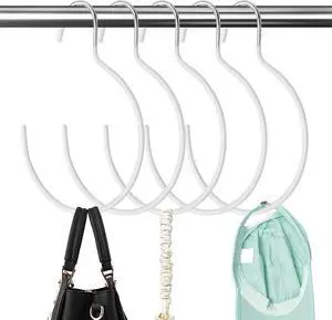 5 Pieces Non-Slip Tie Hanging Hooks Scarf Ring Hanger Belt Organizer Closet Accessories Organizer for Ties Scarves Belts and Jewelry (White) 5 Pieces Non-Slip Tie Hanging Hooks Scarf Ring Hanger Belt Organizer Closet Accessories Organizer for Ties Scarves Belts and Jewelry (White)