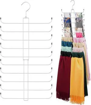 ZEDODIER Scarf Hanger, Scarf Organizer for Closet, Holds 20 Scarves | Sturdy Metal Scarf Holder Hijab Rack with 20 Hooks, 360° Rotating, Foldable Design, Hanging Closet Organizers and Storage ZEDODIER Scarf Hanger, Scarf Organizer for Closet, Holds 20 Scarves | Sturdy Metal Scarf Holder Hijab Rack with 20 Hooks, 360° Rotating, Foldable Design, Hanging Closet Organizers and Storage