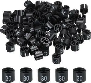 MECCANIXITY Clothes Hanger Marker Colored Hanger Sizer Garment Markers Tag (Number 30, Black) for Garment Clothing Color Coding, Pack of 100 MECCANIXITY Clothes Hanger Marker Colored Hanger Sizer Garment Markers Tag (Number 30, Black) for Garment Clothing Color Coding, Pack of 100