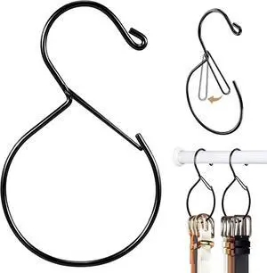 MEILIDY Metal Belt Hanger with Safety Buckle for Closet, Black, 2 Pcs | Compact Belt Rack, Easy to Hang, Fits for Belts, Ties, Jeans, Scarves, Hats, Purses, Jewelries, Cords, Carabiners MEILIDY Metal Belt Hanger with Safety Buckle for Closet, Black, 2 Pcs | Compact Belt Rack, Easy to Hang, Fits for Belts, Ties, Jeans, Scarves, Hats, Purses, Jewelries, Cords, Carabiners