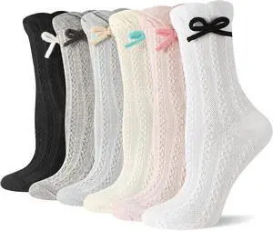6 Pairs Women's Ruffle Socks | Casual Cotton Cute Crew Socks for Women Girl Daily Wear 6 Pairs Women's Ruffle Socks | Casual Cotton Cute Crew Socks for Women Girl Daily Wear