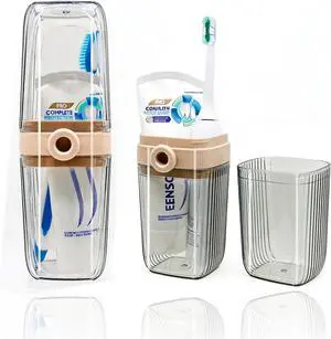 Sunenlyst Travel Toothbrush Holder, Travel Toothbrush Case for Traveling, Large Capacity Toothbrush and Toothpaste Travel Case, 1Pcs Tooth Brush Holder with Cover for Camping, Business Trip and School Sunenlyst Travel Toothbrush Holder, Travel Toothbrush Case for Traveling, Large Capacity Toothbrush and Toothpaste Travel Case, 1Pcs Tooth Brush Holder with Cover for Camping, Business Trip and School