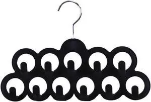 Velvet Scarf Storage Organizer for Closet (Pack of 3), Black | by Home Basics | Scarf Holder for Scarves and Ties | Slim Scarf Hangar Useful for Belts and Jewelry Velvet Scarf Storage Organizer for Closet (Pack of 3), Black | by Home Basics | Scarf Holder for Scarves and Ties | Slim Scarf Hangar Useful for Belts and Jewelry