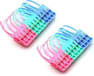24Pcs Clothes Peg Clip Pins,Multicolor Rope Clip Hanging Clothes line Windproof Hanger Sock Clothes Drying Peg PP Plastic Clips Hooks 24Pcs Clothes Peg Clip Pins,Multicolor Rope Clip Hanging Clothes line Windproof Hanger Sock Clothes Drying Peg PP Plastic Clips Hooks