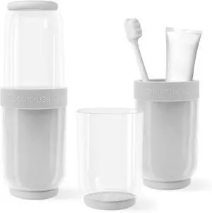 Toothbrush Cup with Cover, Travel Toothbrush Case Portable Toothbrush Holder for Traveling Business Camping School Bathroom (Grey) Toothbrush Cup with Cover, Travel Toothbrush Case Portable Toothbrush Holder for Traveling Business Camping School Bathroom (Grey)