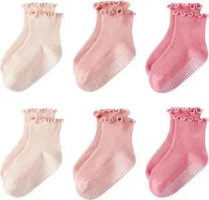Toddler Girls Ruffle Socks: 6 Pairs Cute Frilly Non Slip | Baby Socks Toddler Girls Ruffle Socks: 6 Pairs Cute Frilly Non Slip | Baby Socks