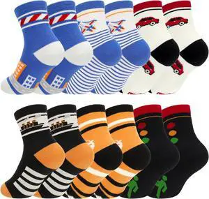 6/8/10 Pairs Boys Kids Novelty Crew Socks | Crazy Funny Cartoon Cotton Socks 6/8/10 Pairs Boys Kids Novelty Crew Socks | Crazy Funny Cartoon Cotton Socks