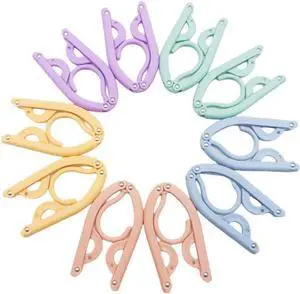 10 Pieces Travel Hangers Travel Accessories Portable Folding Clothes Drying Rack for Traveling(Colorful) 10 Pieces Travel Hangers Travel Accessories Portable Folding Clothes Drying Rack for Traveling(Colorful)