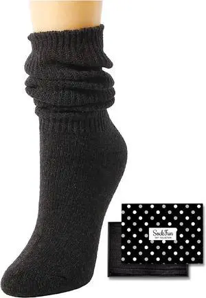 Slouch Socks Women - Scrunch Stacked Long Chunky Wool Socks 80s 90s Slouch Socks Women - Scrunch Stacked Long Chunky Wool Socks 80s 90s